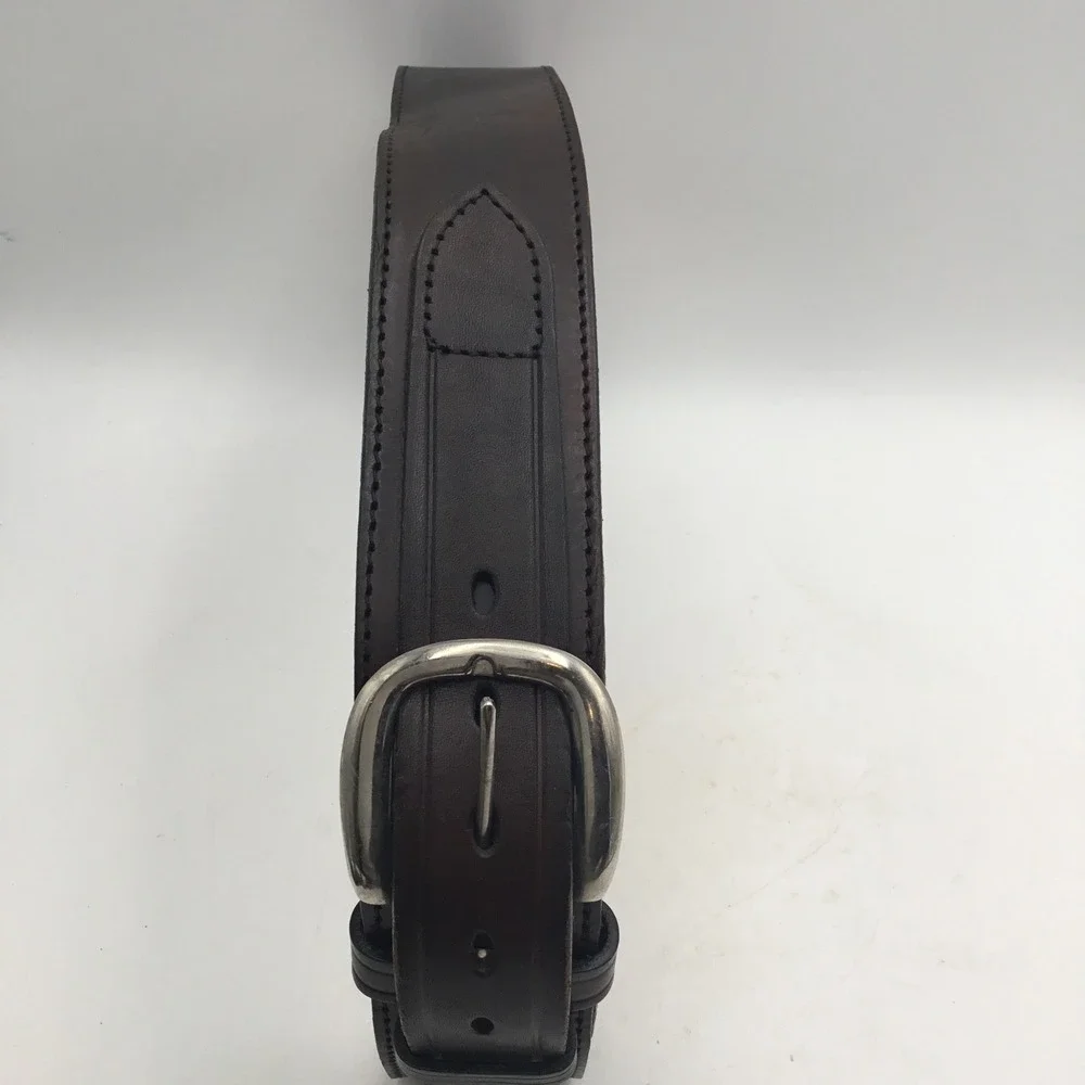 Kirkpatrick Leather Brown Handcrafted Belt Made in USA Size 38 Western Work Belt